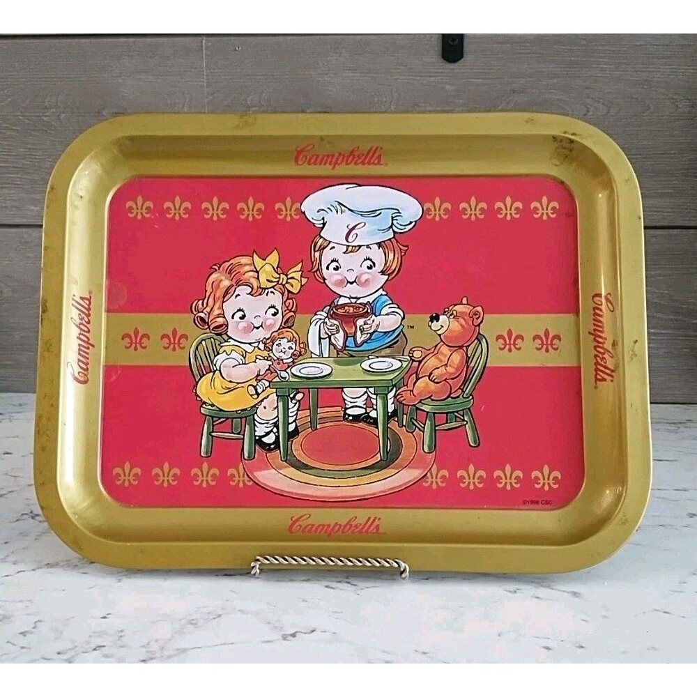 Campbells Kids Soup Metal Serving Tray 14" X 10" Vintage 1998 Advertising